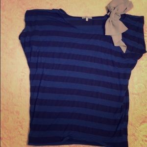 Charlotte Russe Striped Top With Bow